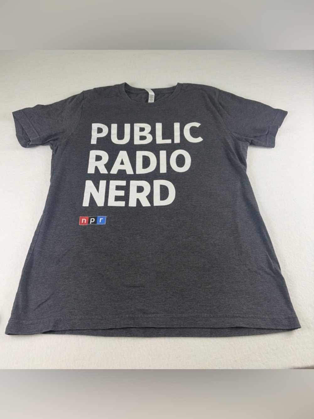 NPR National Public Radio Nerd Dark Gray Rare T Shirt Men's Medium KBIA Missouri